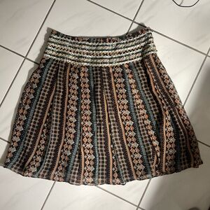 Free People A-Line Skirt in Black, Brown, and Cream